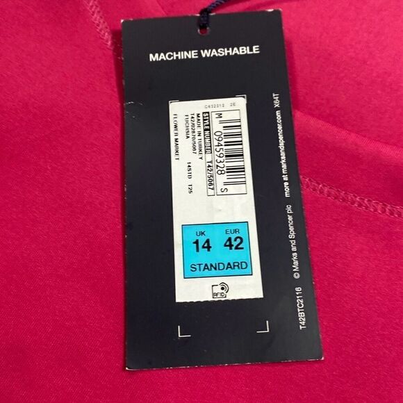 M&S Marks & Spencer Scuba Shift MIDI Dress Fit & Flare Pleated Skirt Short Sleev - Picture 11 of 13